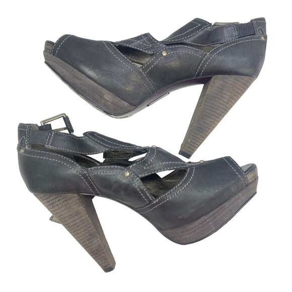 MISS SIXTY Women Sandals Size 8.5 Black Open Toe Heeled Business Casual - Picture 4 of 11